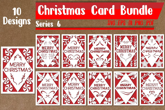 BUNDLE | Christmas Card 6 - svg eps ai png pdf SVG zafrans studio 