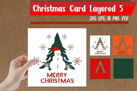 BUNDLE | Christmas Card Layered - 10 Designs 3D Paper zafrans studio 