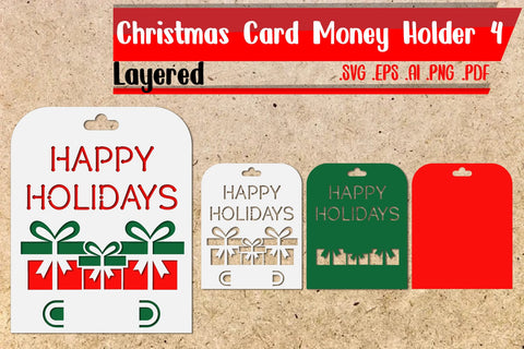 BUNDLE | Christmas Card Money Holder Layered Svg SVG zafrans studio 