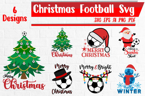 BUNDLE | Christmas Football Svg Png ai Eps Pdf SVG zafrans studio 