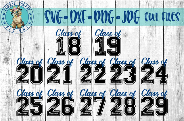 BUNDLE Class of - Graduation - SVG Cut File Dorkie Yorkie Designs 