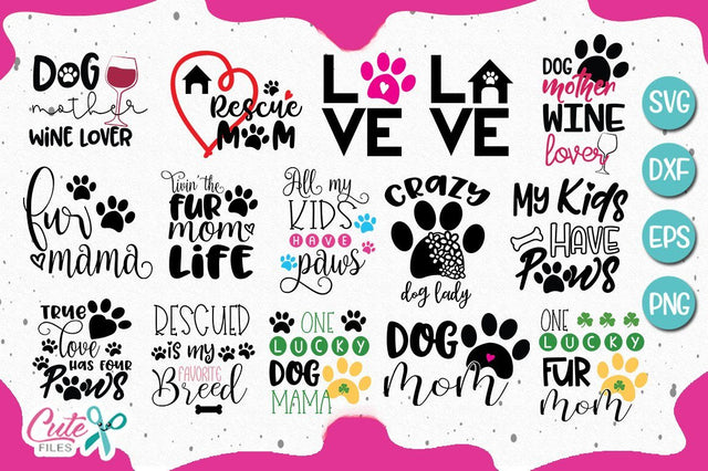 Bundle dog mom life SVG SVG Cute files