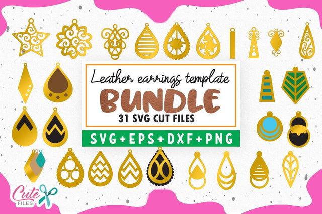 Bundle Earrings template svg for crafters SVG Cute files