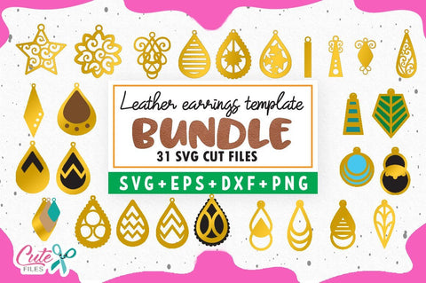 Bundle Earrings template svg for crafters SVG Cute files 