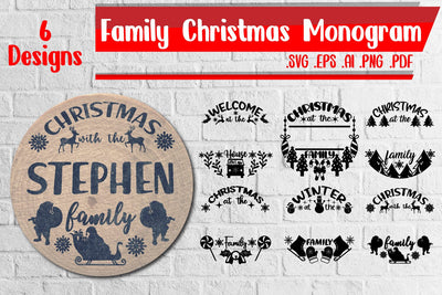 BUNDLE | Family Christmas Monogram Svg SVG zafrans studio 