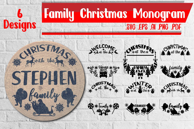 BUNDLE | Family Christmas Monogram Svg SVG zafrans studio 