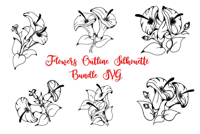 Bundle Flowers Silhouette SVG SVG Kasih Ibu 