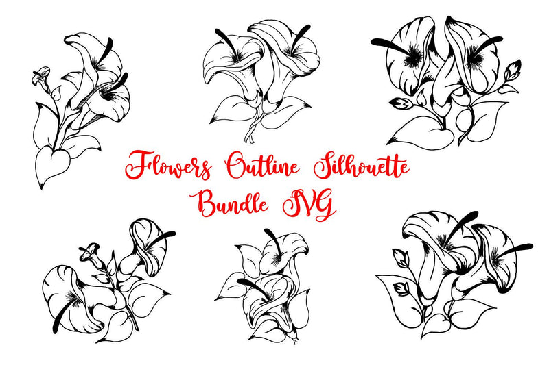 Bundle Flowers Silhouette SVG SVG Kasih Ibu 