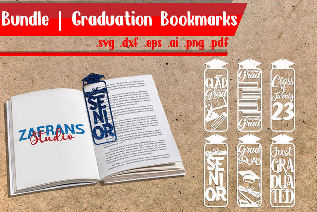 BUNDLE | Graduation Bookmarks Papercut 3D Paper zafrans studio 