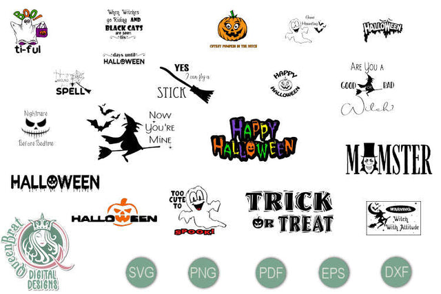 Bundle Halloween 1 SVGs SVG QueenBrat Digital Designs 