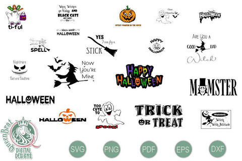 Bundle Halloween 1 SVGs SVG QueenBrat Digital Designs 