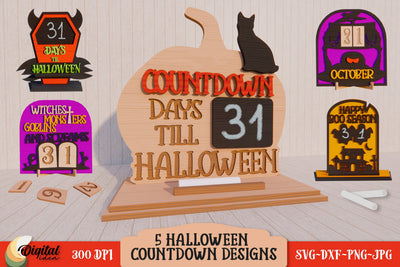 Bundle Halloween Countdown Laser Cut. Home decor SVG. SVG Evgenyia Guschina 