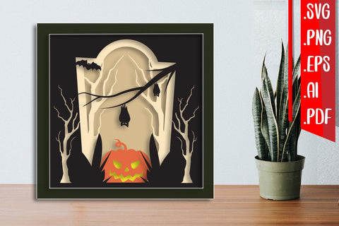 BUNDLE | Halloween Layered Papercut Svg Eps Ai Png Pdf 3D Paper zafrans studio 