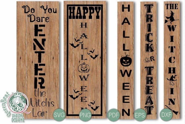Bundle Halloween Vertical SVGs SVG QueenBrat Digital Designs 
