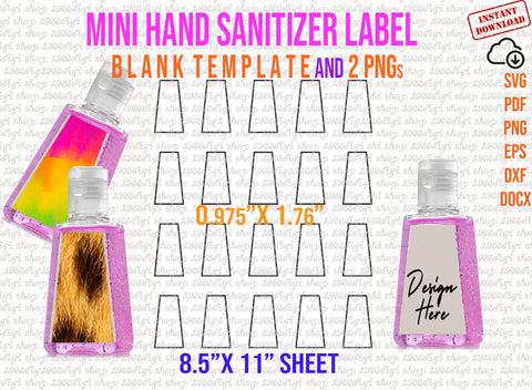 Bundle Hand Sanitizer Label Template, Hand Sanitizer Labels Svg, 1oz, 2oz, 8oz Labels Template Hand Sanitizer Svg, Docx, Dxf, Eps, Pdf SVG 1966digi 