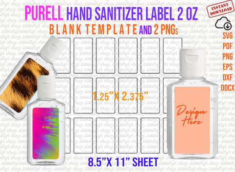 Bundle Hand Sanitizer Label Template, Hand Sanitizer Labels Svg, 1oz, 2oz, 8oz Labels Template Hand Sanitizer Svg, Docx, Dxf, Eps, Pdf SVG 1966digi 