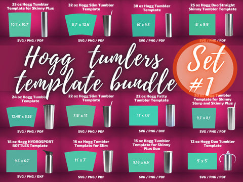 Bundle Hogg tumbler template #1 SVG BambinaCreations 