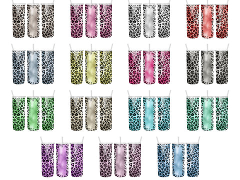 Bundle Leopard print Tumbler 20oz skinny tumbler Castom name Sublimation BambinaCreations 