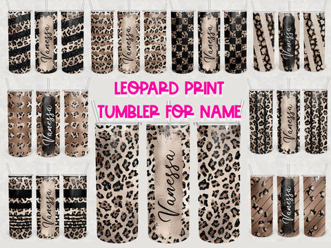 Bundle Leopard print Tumbler Design 20 oz skinny tumbler SVG BambinaCreations 