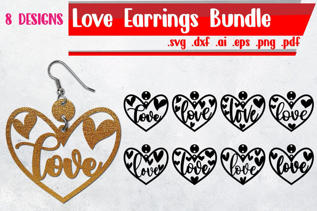 Bundle | Love Earrings SVG zafrans studio 