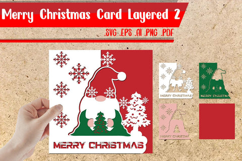 BUNDLE | Merry Christmas Card Layered - 10 Designs SVG zafrans studio 