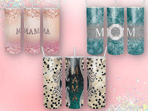 Bundle MOM life Tumbler Design 20 oz skinny tumbler wrap Sublimation BambinaCreations 