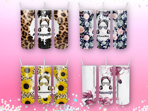 Bundle MOM life Tumbler Design 20 oz skinny tumbler wrap Sublimation BambinaCreations 