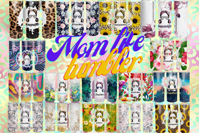 Bundle MOM life Tumbler Design 20 oz skinny tumbler wrap Sublimation BambinaCreations 