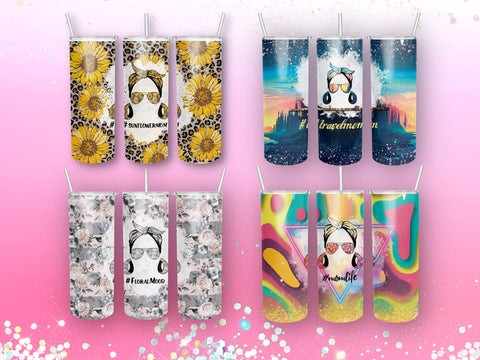 Bundle MOM life Tumbler Design 20 oz skinny tumbler wrap Sublimation BambinaCreations 