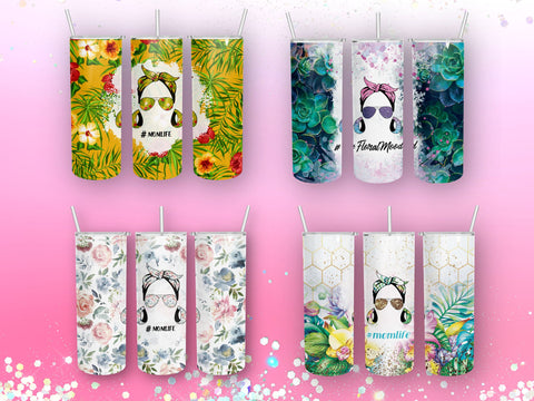Bundle MOM life Tumbler Design 20 oz skinny tumbler wrap Sublimation BambinaCreations 