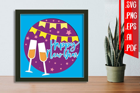 BUNDLE | New Year Layered Papercut svg eps png ai pdf 3D Paper zafrans studio 