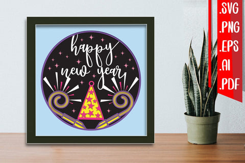 BUNDLE | New Year Layered Papercut svg eps png ai pdf 3D Paper zafrans studio 