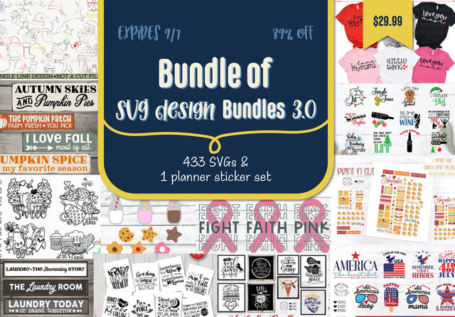 Bundle of SVG Design Bundles 3.0 Bundle So Fontsy Design Shop 