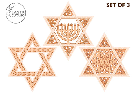 Bundle STARs of DAVID SVG LaserCutano 