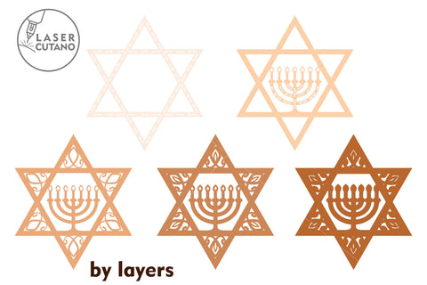 Bundle STARs of DAVID SVG LaserCutano 