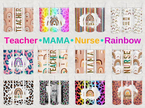 Bundle Teacher MAMA Nurse Tumbler Design 20oz skinny tumbler SVG BambinaCreations 