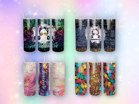 Bundle Teacher Tumbler Design 20 oz skinny tumbler wrap Sublimation BambinaCreations 