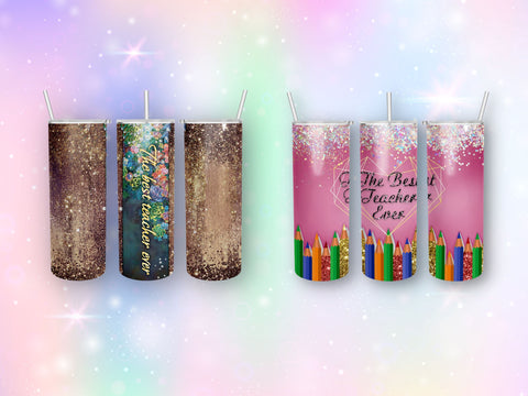Bundle Teacher Tumbler Design 20 oz skinny tumbler wrap Sublimation BambinaCreations 