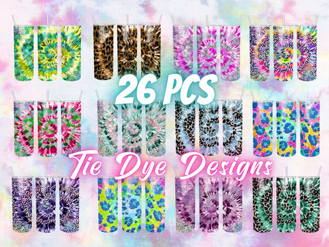 Bundle Tie Dye Tumbler Design 20oz skinny tumbler wrap Sublimation BambinaCreations 