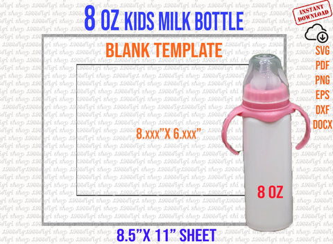 Bundle Tumbler Template, 7 kids cup and bottle template for sublimation, sippy and flip top kids, milk bottle, Hogg duo, Makerflo Kids, Docx SVG 1966digi 