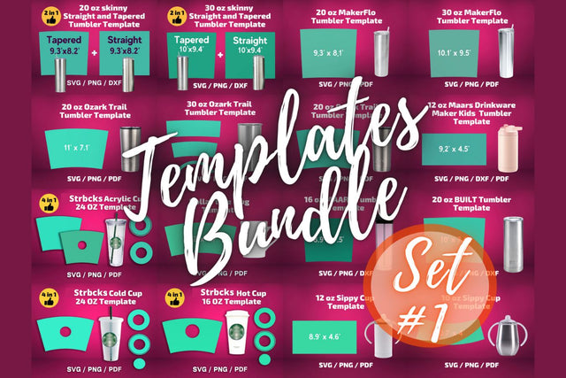Bundle Tumbler Templates #1 SVG BambinaCreations 