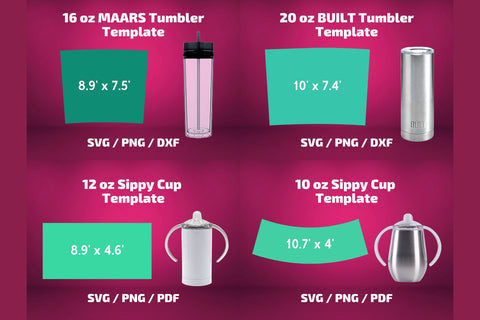 Bundle Tumbler Templates #1 SVG BambinaCreations 