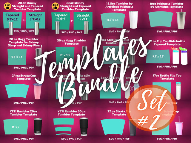 Bundle Tumbler Templates #2 SVG BambinaCreations 