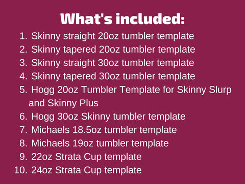 Bundle Tumbler Templates #2 SVG BambinaCreations 