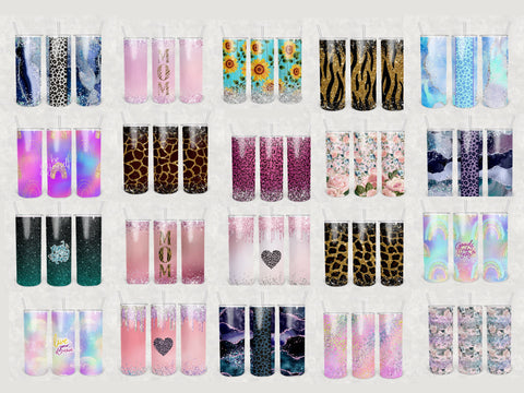 Bundle Tumbler Wrap 20oz skinny tumbler wrap sublimation Sublimation BambinaCreations 