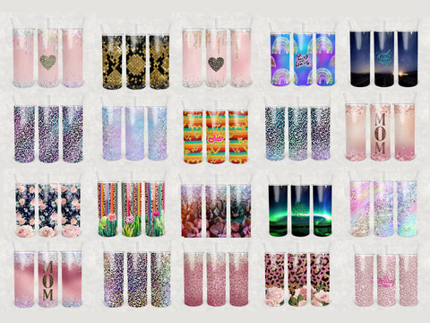 Bundle Tumbler Wrap 20oz skinny tumbler wrap sublimation Sublimation BambinaCreations 