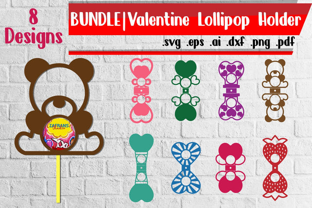 Bundle | Valentine Lollipop Holders - svg dxf eps ai png pdf SVG zafrans studio 