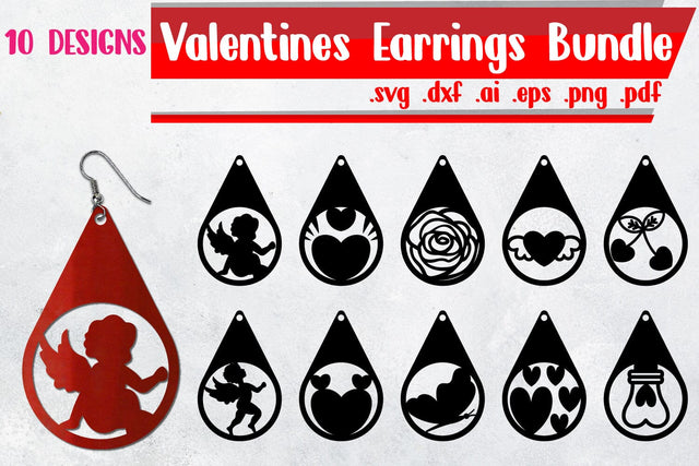 Bundle | Valentines Earrings SVG zafrans studio 
