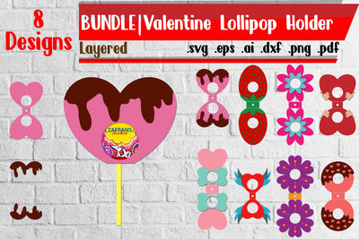 Bundle | Valentines Layered Lollipop Holders - svg dxf eps ai png pdf SVG zafrans studio 