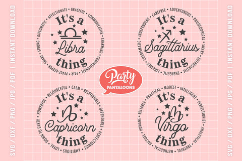 BUNDLE-ZODIAC | Zodiac Signs SVG bundle SVG Partypantaloons 